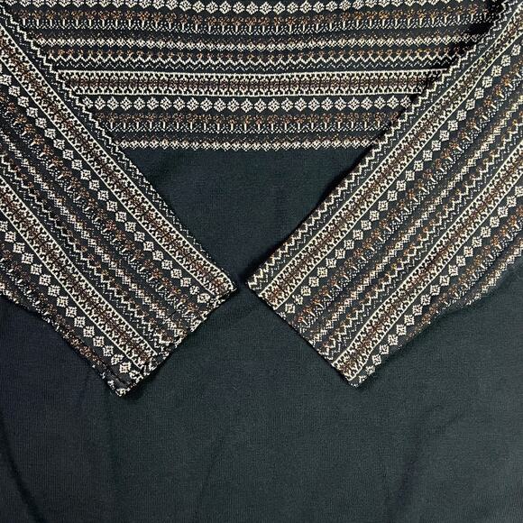 Chaps Classics Boat Neck Knit Sweater 3/4 Sleeve Petite Large Black Metallic Gol - Picture 6 of 14